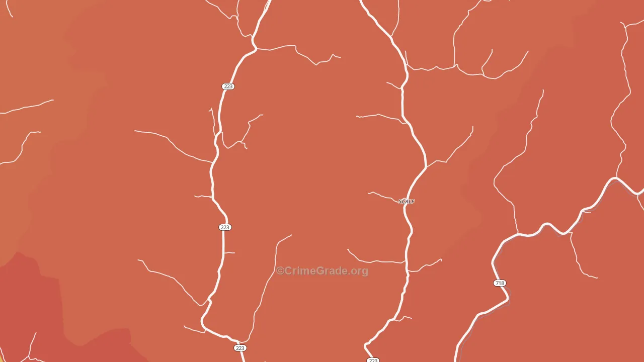 Scalf, KY Map of Robbery Rates