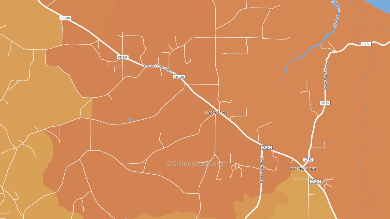 Scant City, AL Map of Robbery Rates