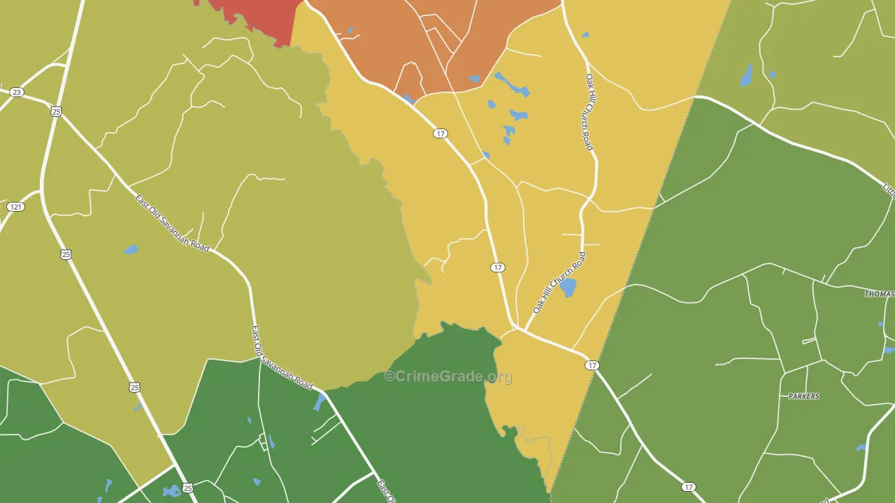Scarboro, GA Map of Robbery Rates