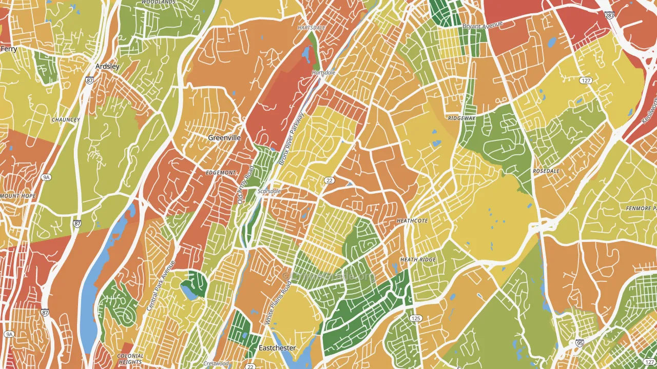 Scarsdale, NY Map of Robbery Rates