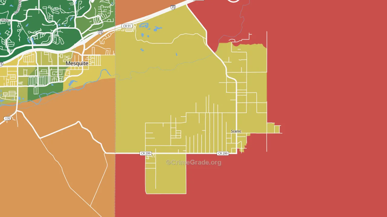 Scenic, AZ Map of Robbery Rates