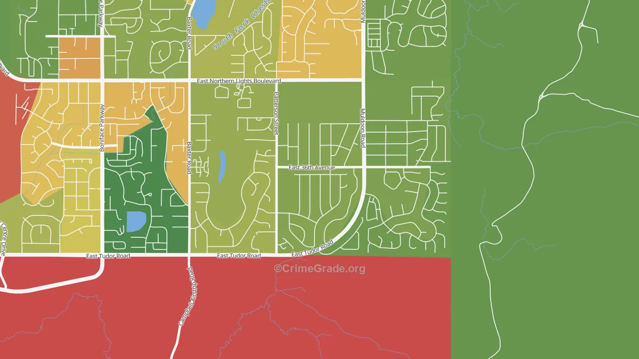 Scenic Foothills, Anchorage, AK Map of Robbery Rates
