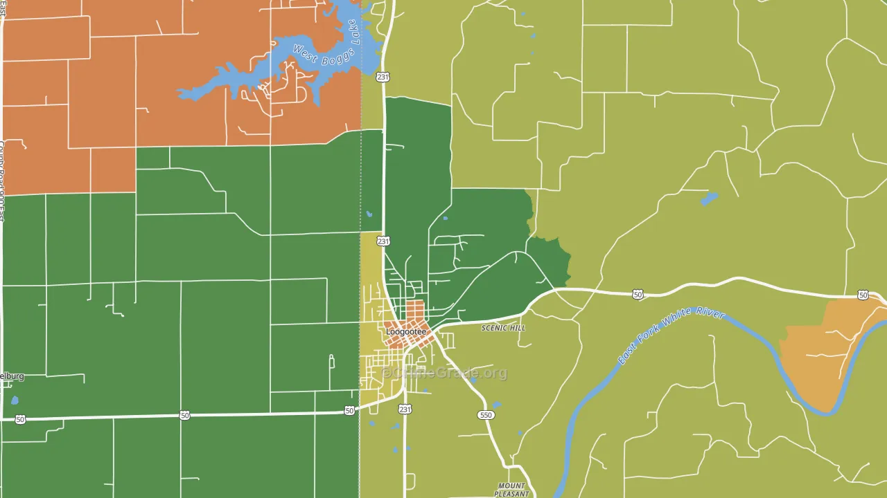 Scenic Hill, IN Map of Robbery Rates