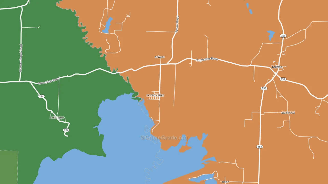 Schaal, AR Map of Robbery Rates