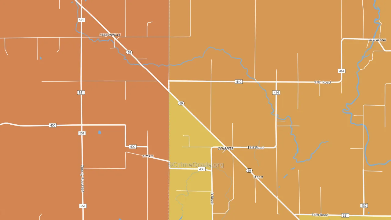 Schaffer, MI Map of Robbery Rates