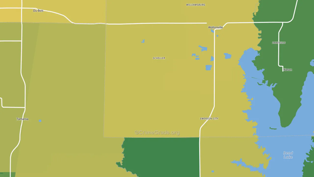 Scheller, IL Map of Robbery Rates