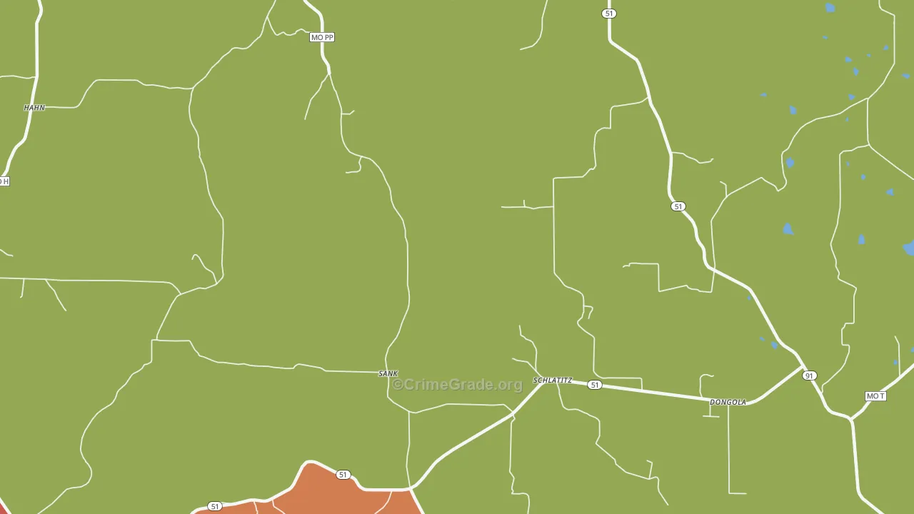 Schlatitz, MO Map of Robbery Rates
