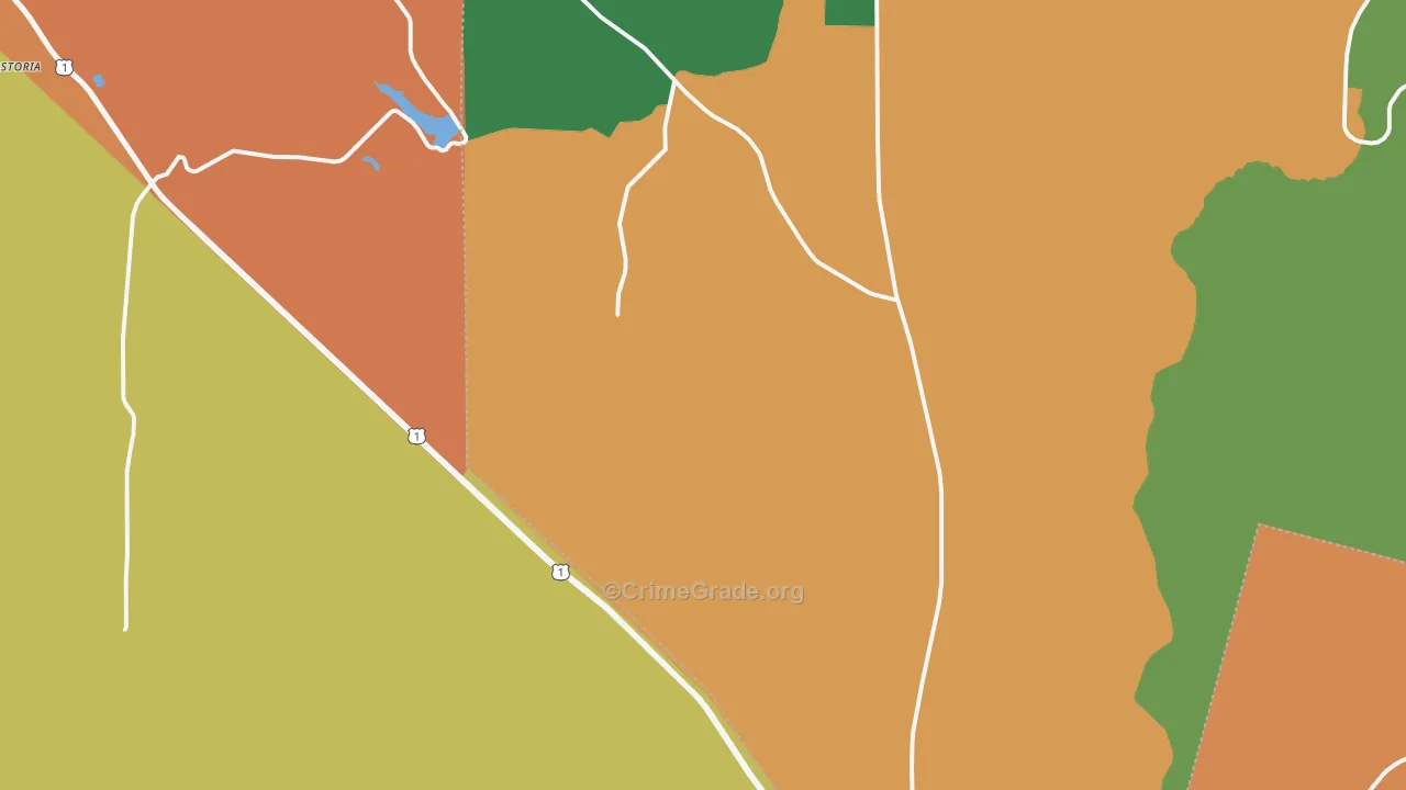 Schlatterville, GA Map of Robbery Rates