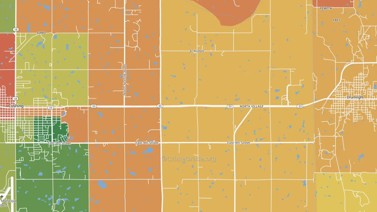 Schlegel, OK Map of Robbery Rates