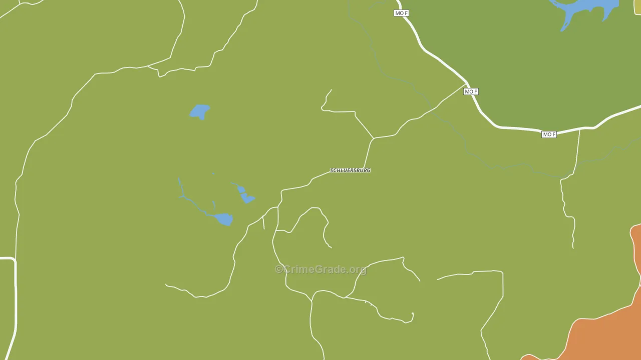 Schluersburg, MO Map of Robbery Rates