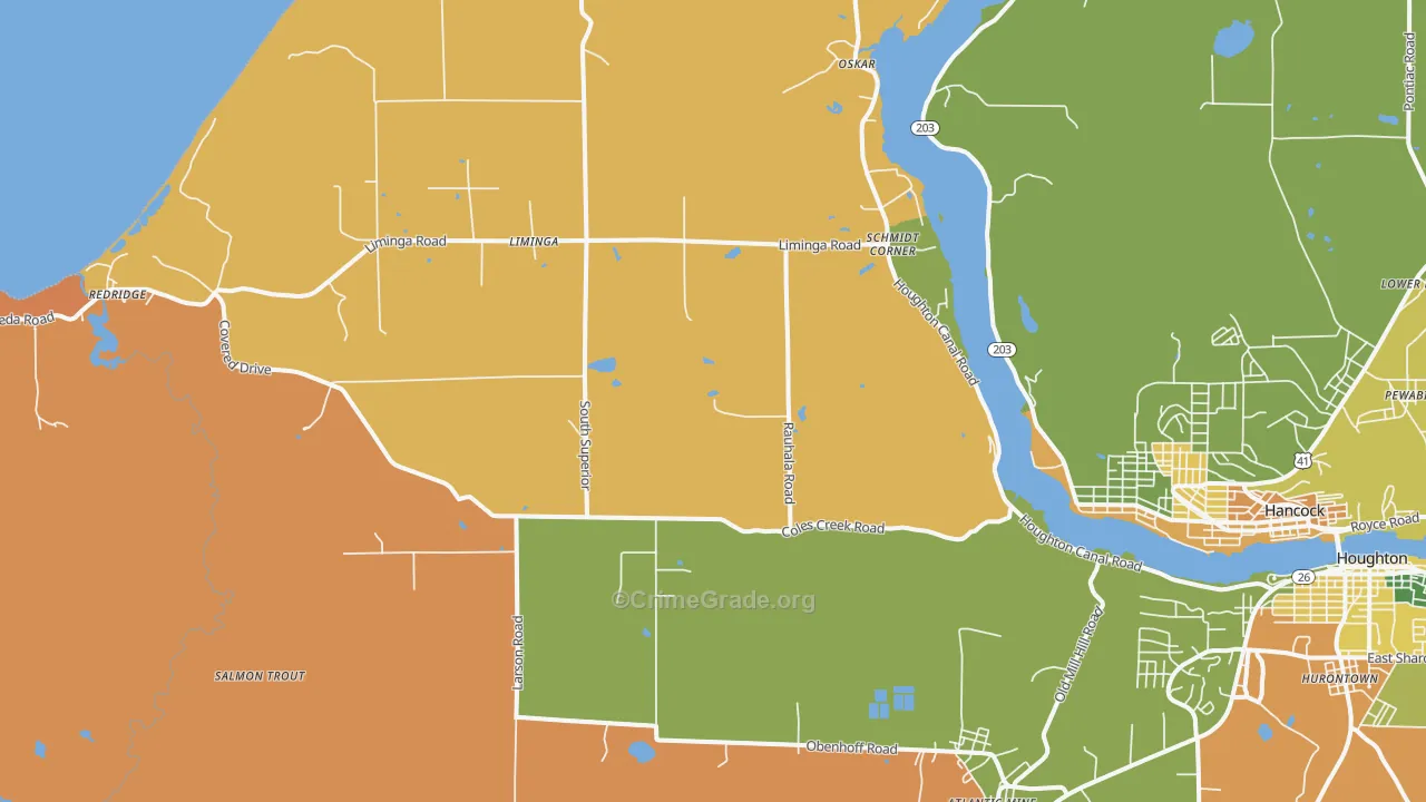 Schmidt Corner, MI Map of Robbery Rates
