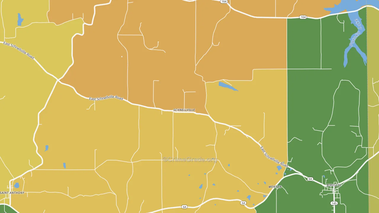 Schnellville, IN Map of Robbery Rates