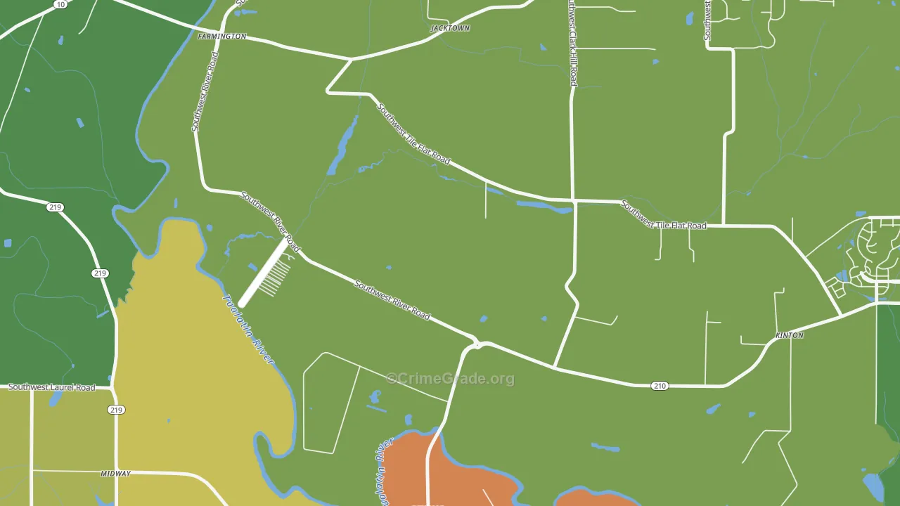 Scholls, OR Map of Robbery Rates
