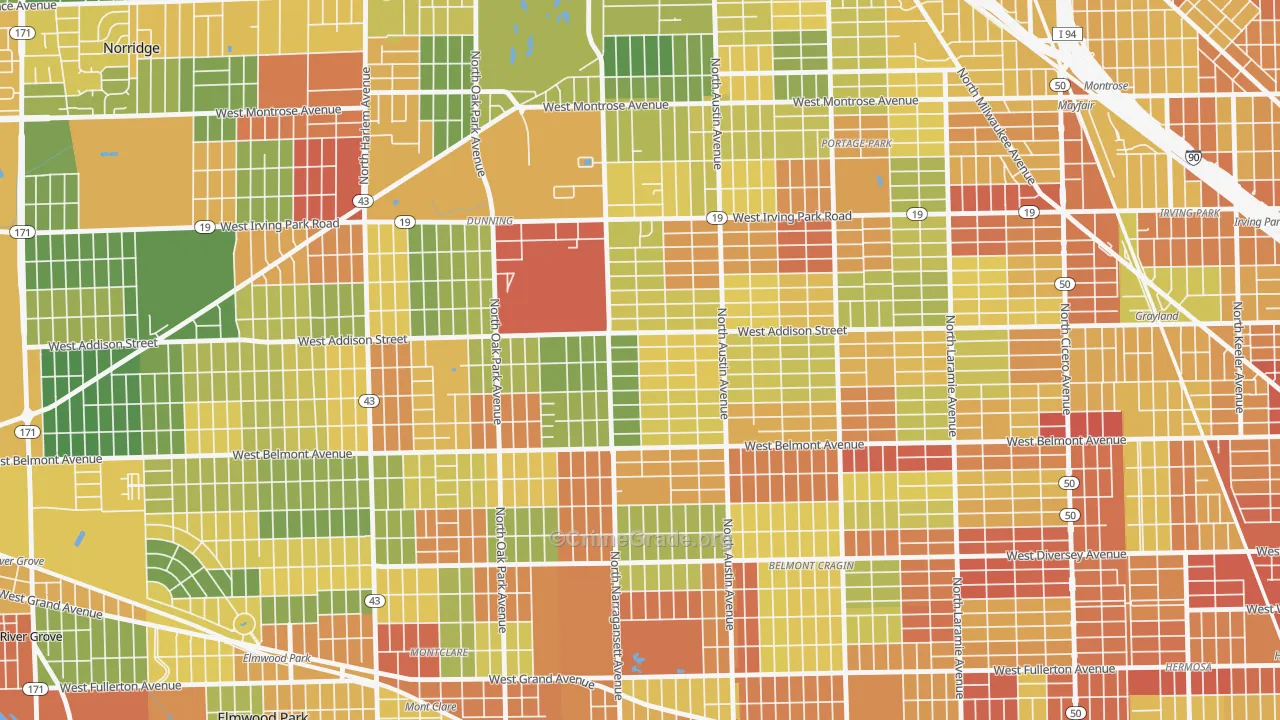 Schorsch, Chicago, IL Map of Robbery Rates