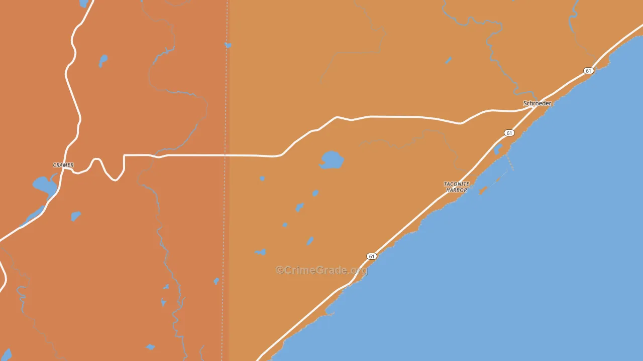 Schroeder, MN Map of Robbery Rates