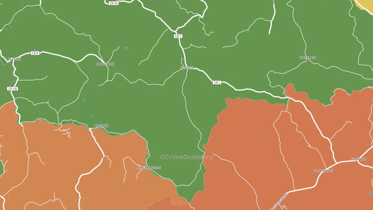 Schultz, WV Map of Robbery Rates
