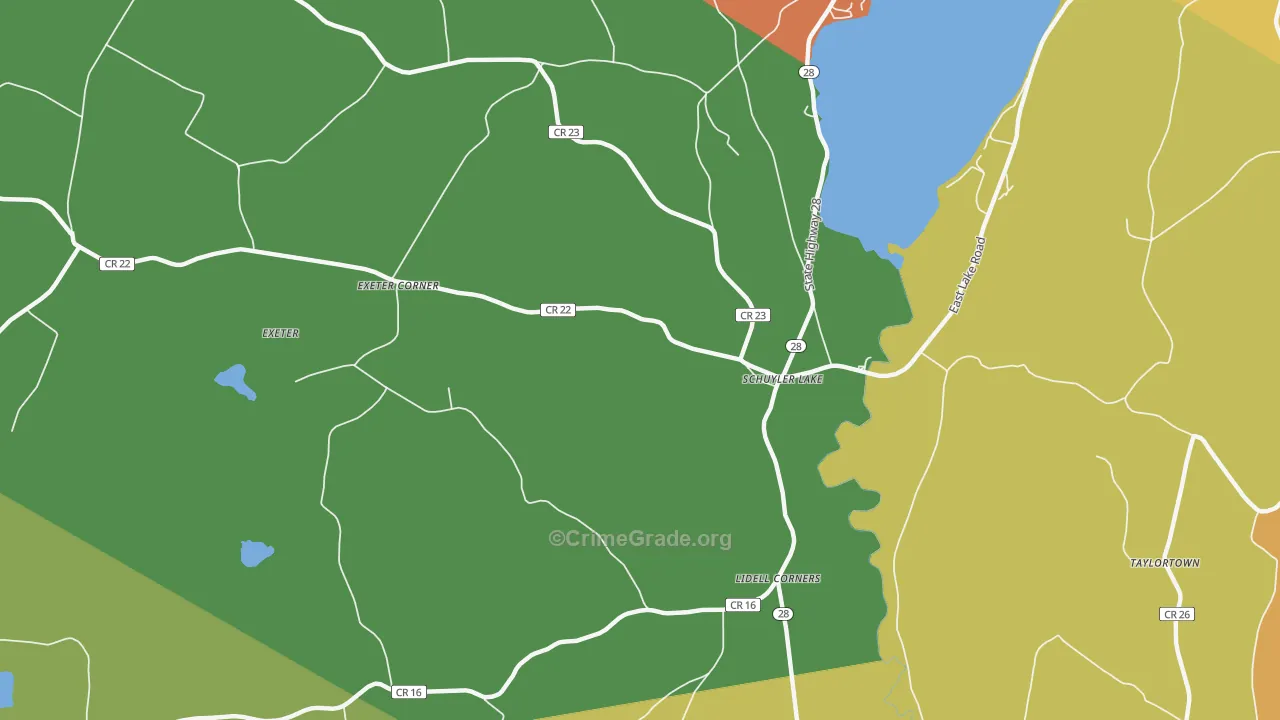 Schuyler Lake, NY Map of Robbery Rates