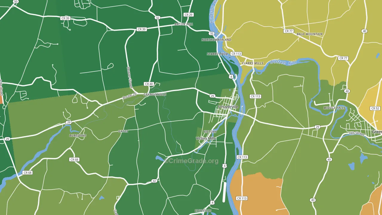 Schuylerville, NY Map of Robbery Rates
