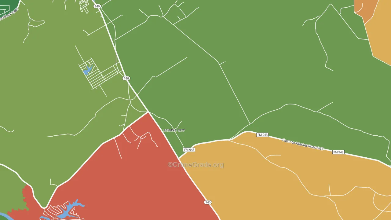 Schwab City, TX Map of Robbery Rates