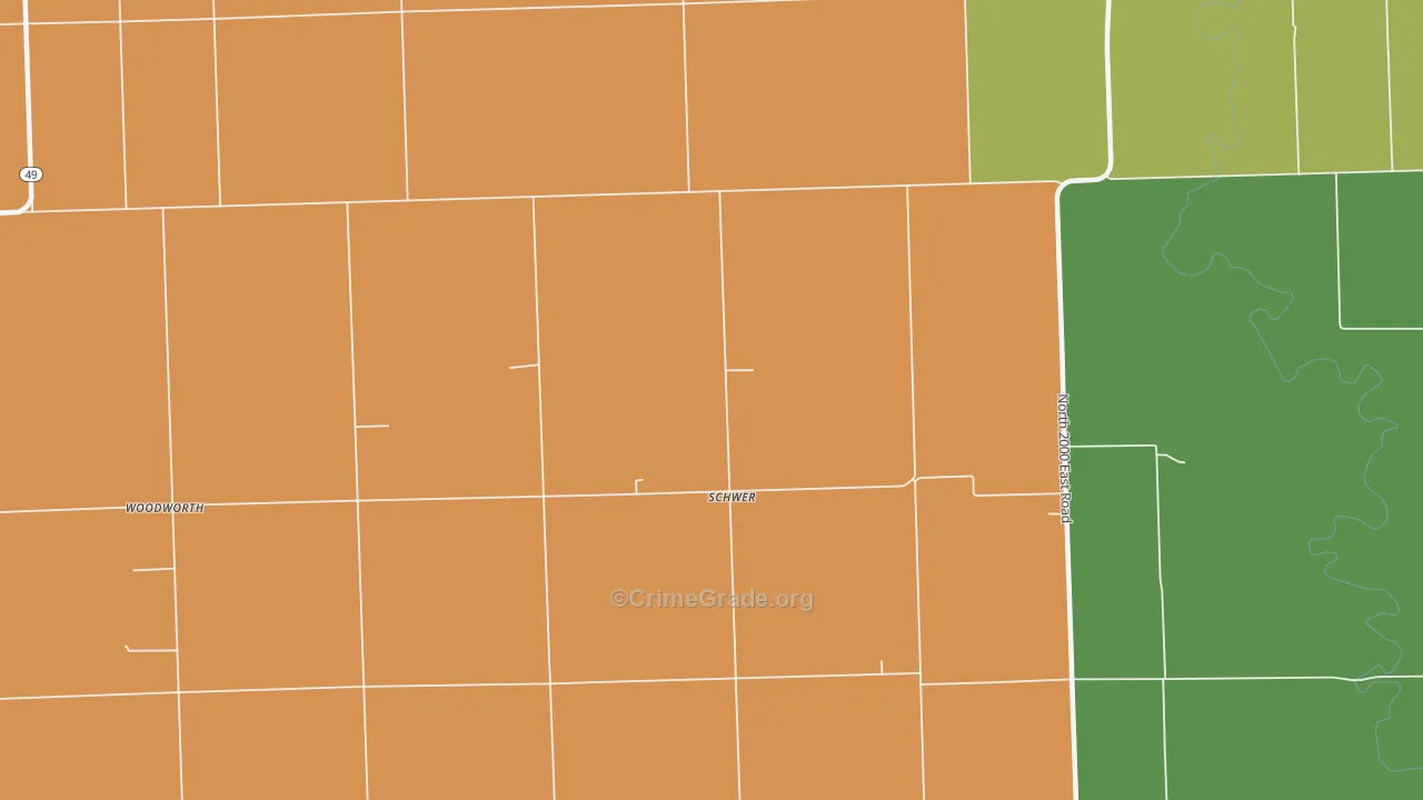Schwer, IL Map of Robbery Rates