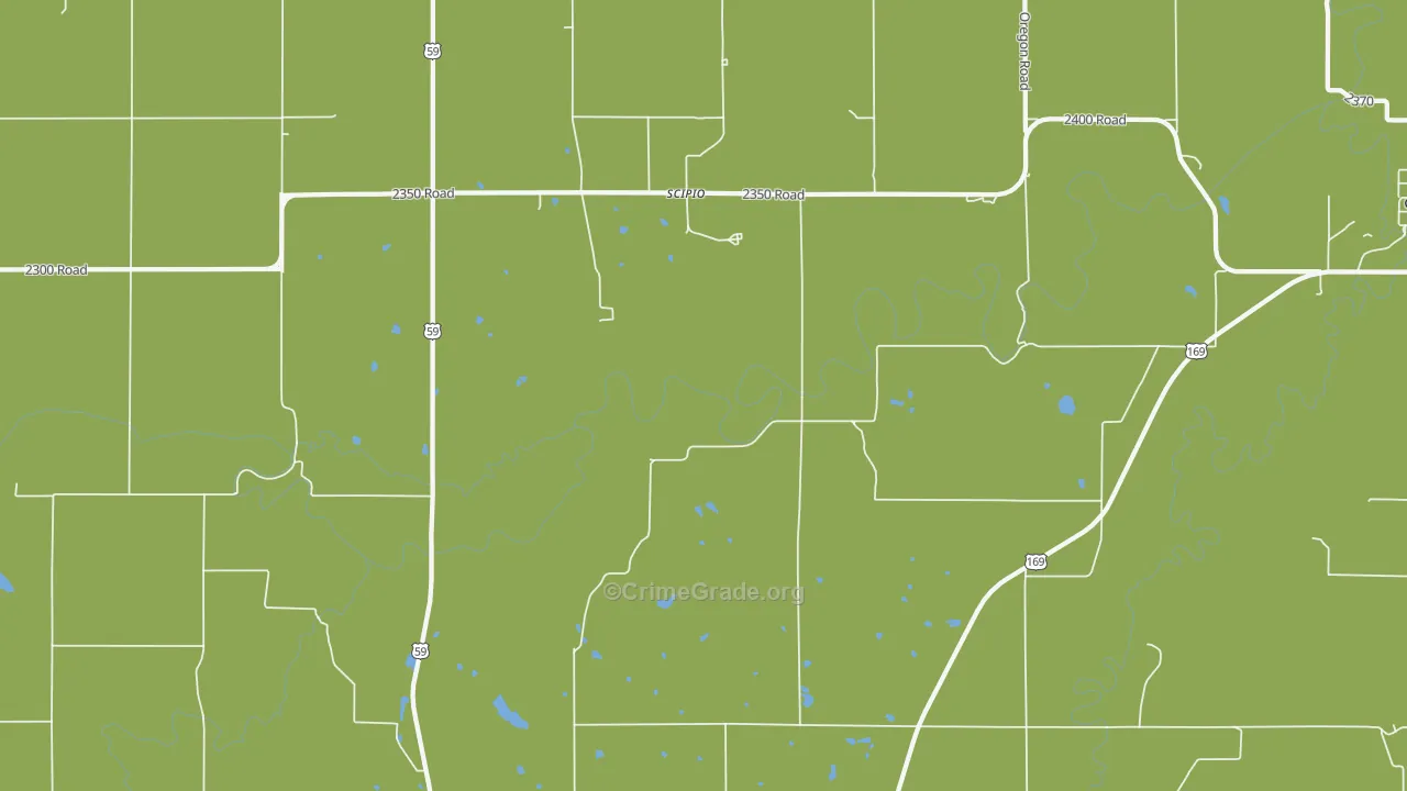Scipio, KS Map of Robbery Rates
