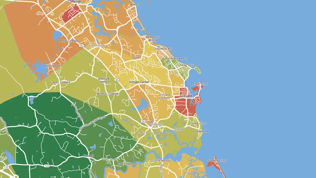 Scituate, MA Map of Robbery Rates