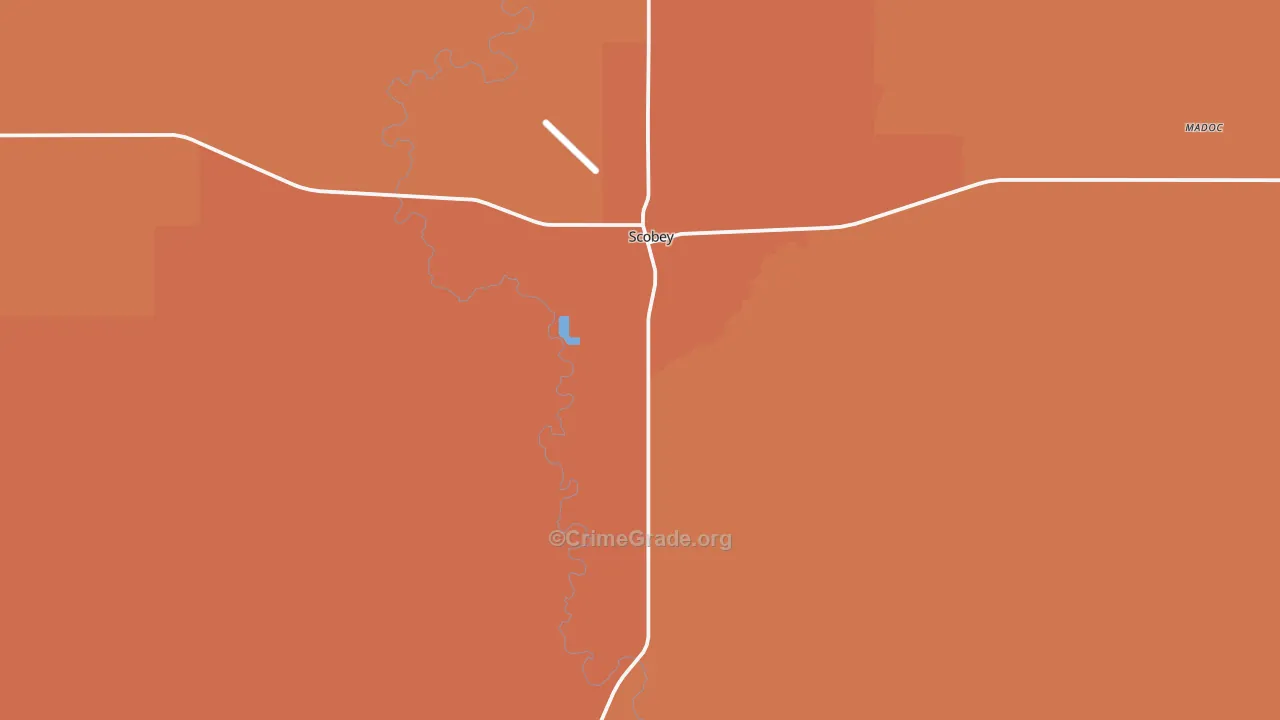 Scobey, MT Map of Robbery Rates