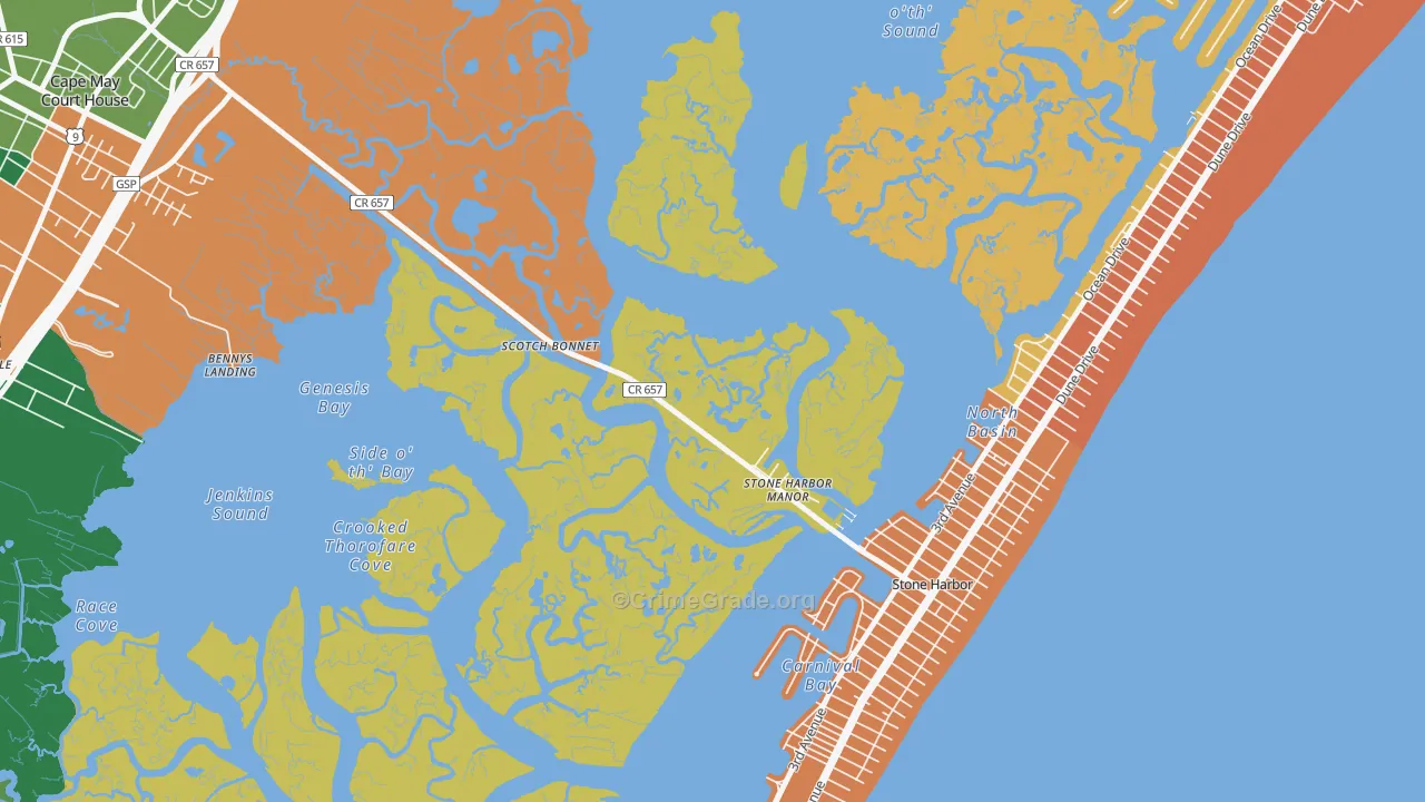 Scotch Bonnet, NJ Map of Robbery Rates