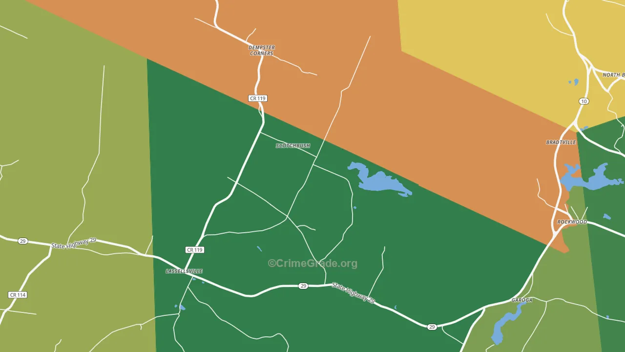 Scotchbrush, NY Map of Robbery Rates