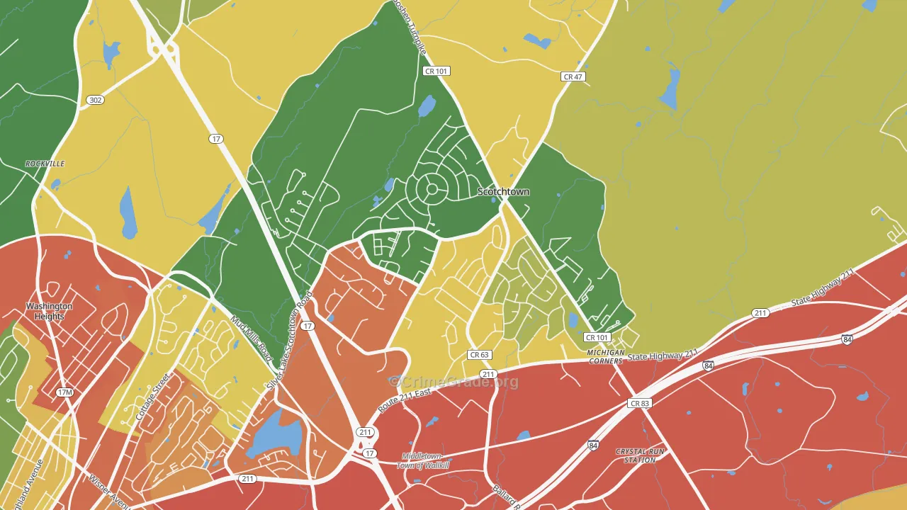 Scotchtown, NY Map of Robbery Rates