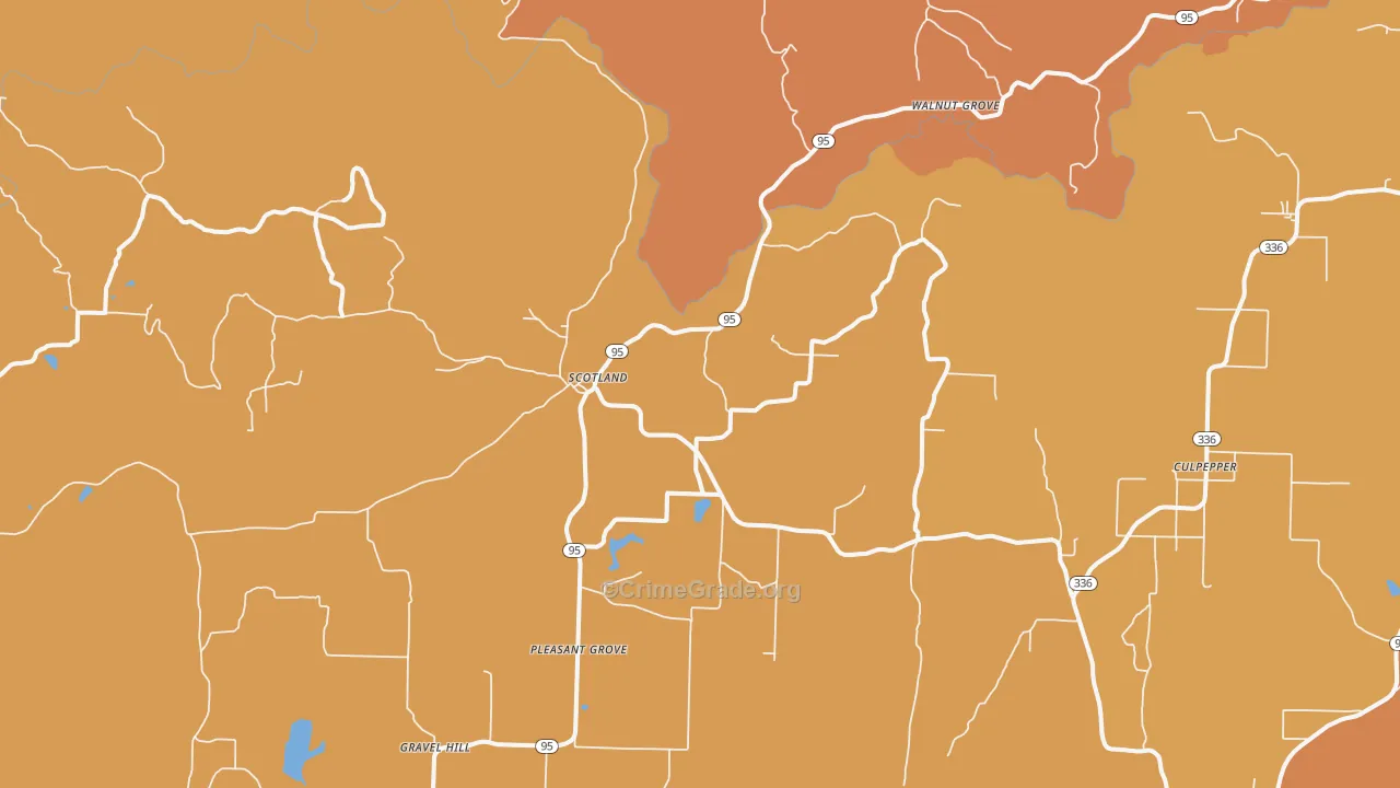 Scotland, AR Map of Robbery Rates