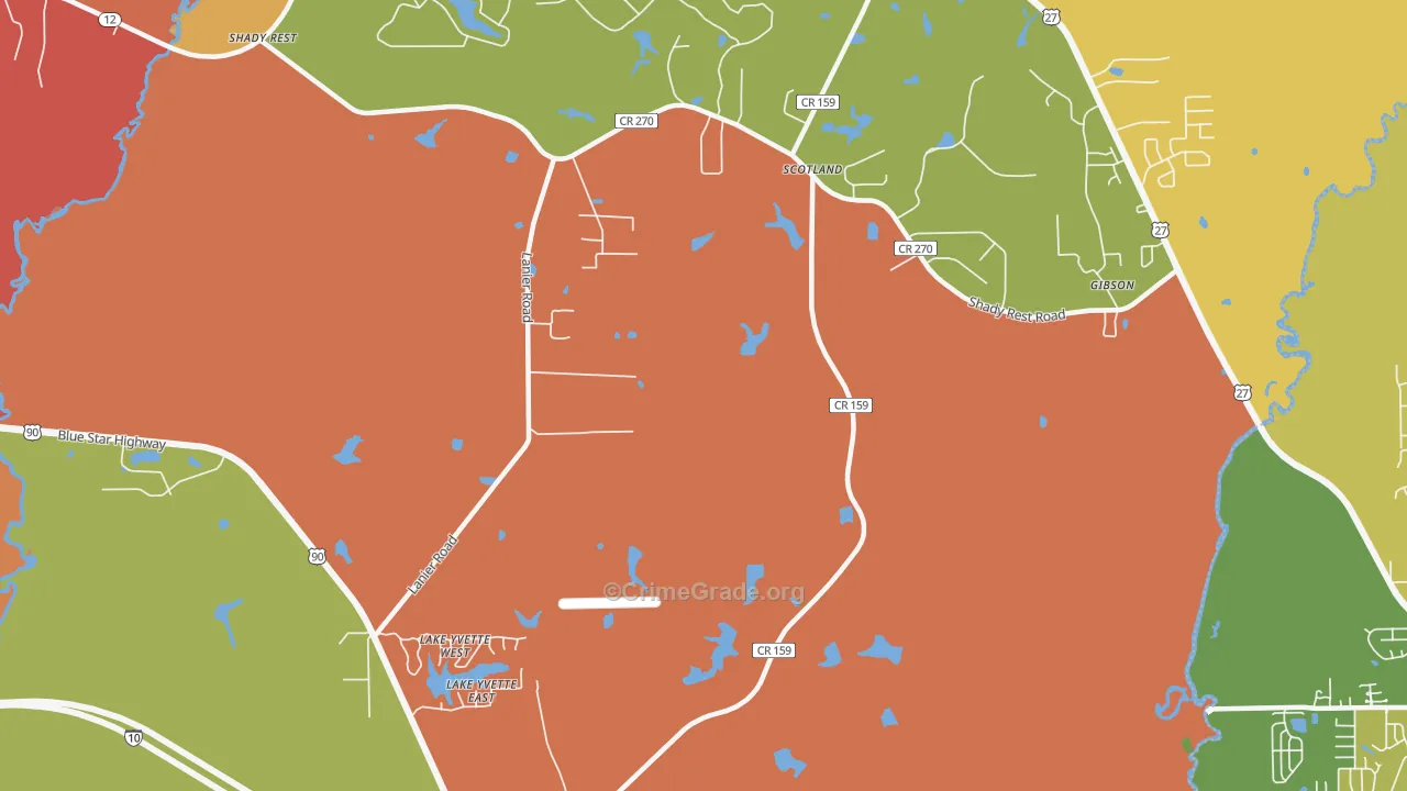 Scotland, FL Map of Robbery Rates