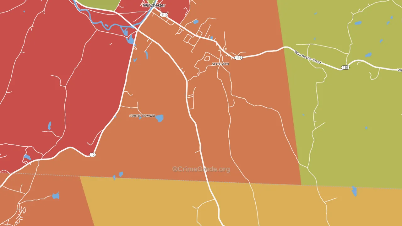Scotland, NH Map of Robbery Rates