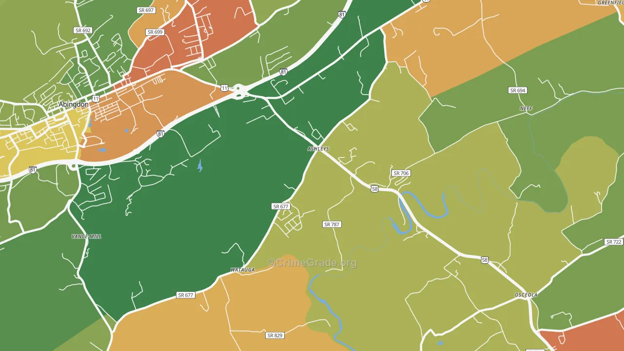 Scott Addition, VA Map of Robbery Rates