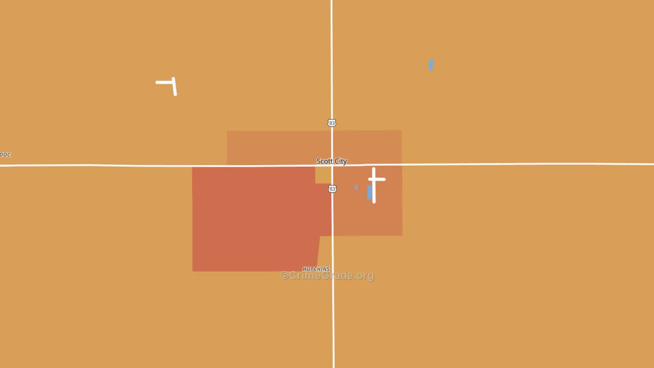 Scott City, KS Map of Robbery Rates