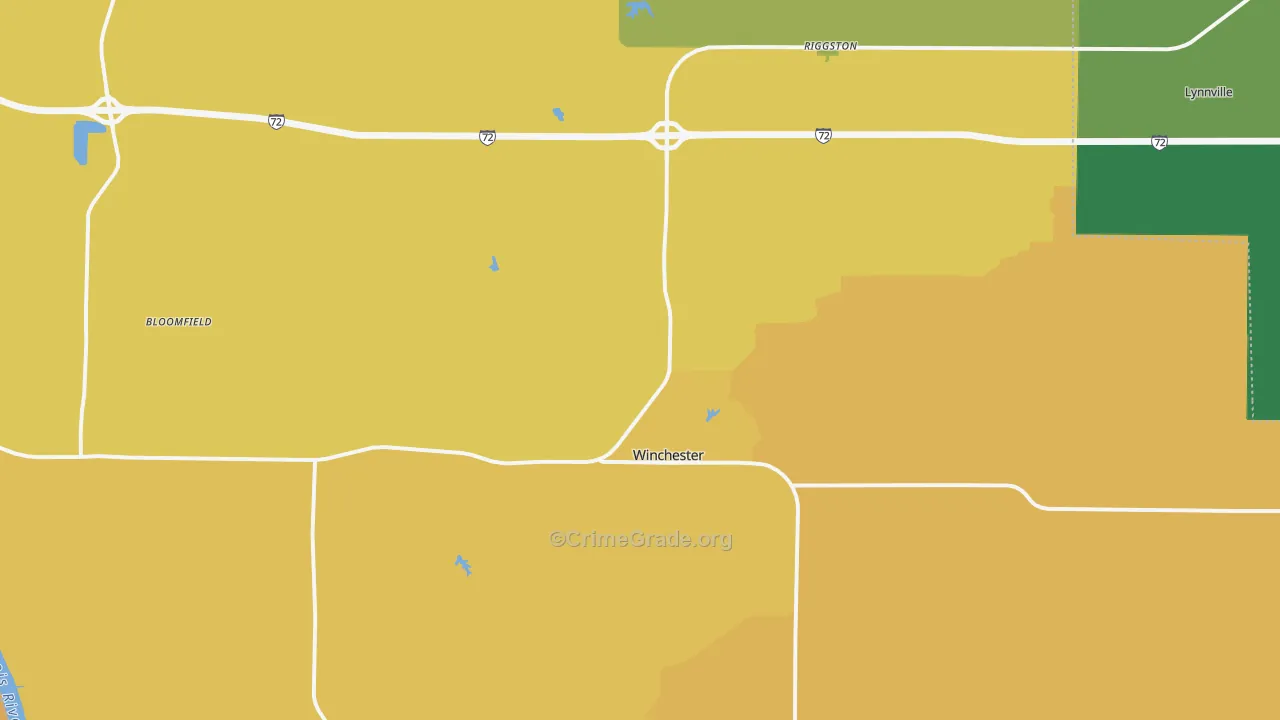 Scott County, IL Map of Robbery Rates