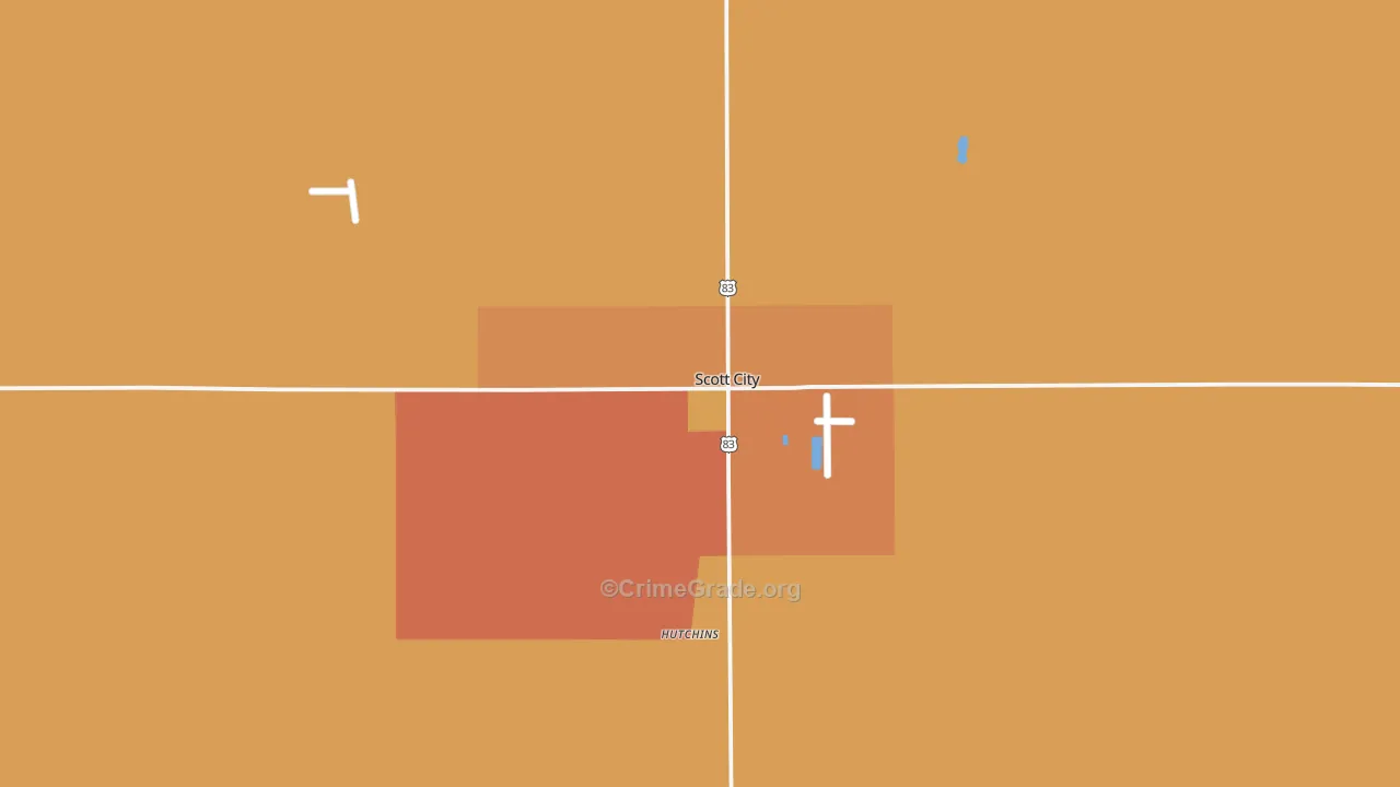 Scott County, KS Map of Robbery Rates