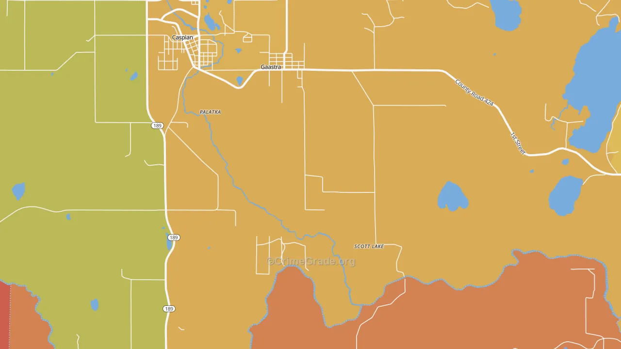 Scott Lake, MI Map of Robbery Rates