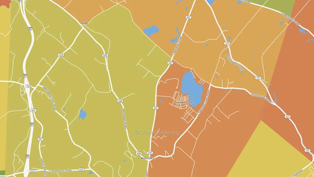 Scott, PA Map of Robbery Rates