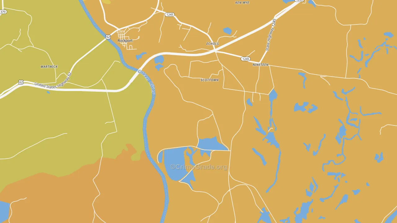 Scottown, KY Map of Robbery Rates
