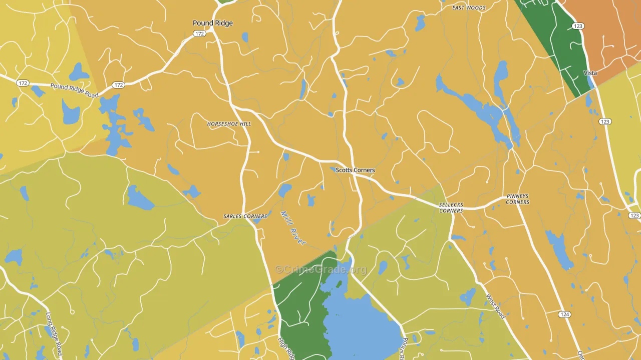 Scotts Corners, NY Map of Robbery Rates