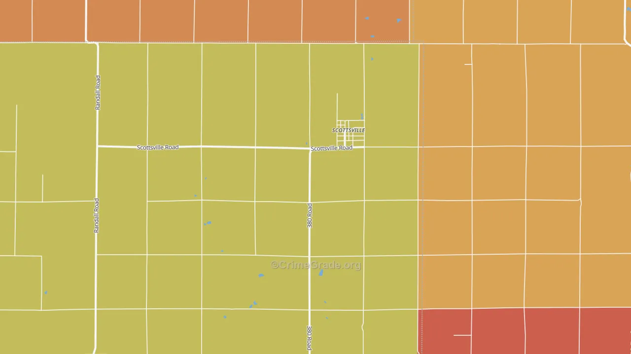 Scottsville, KS Map of Robbery Rates