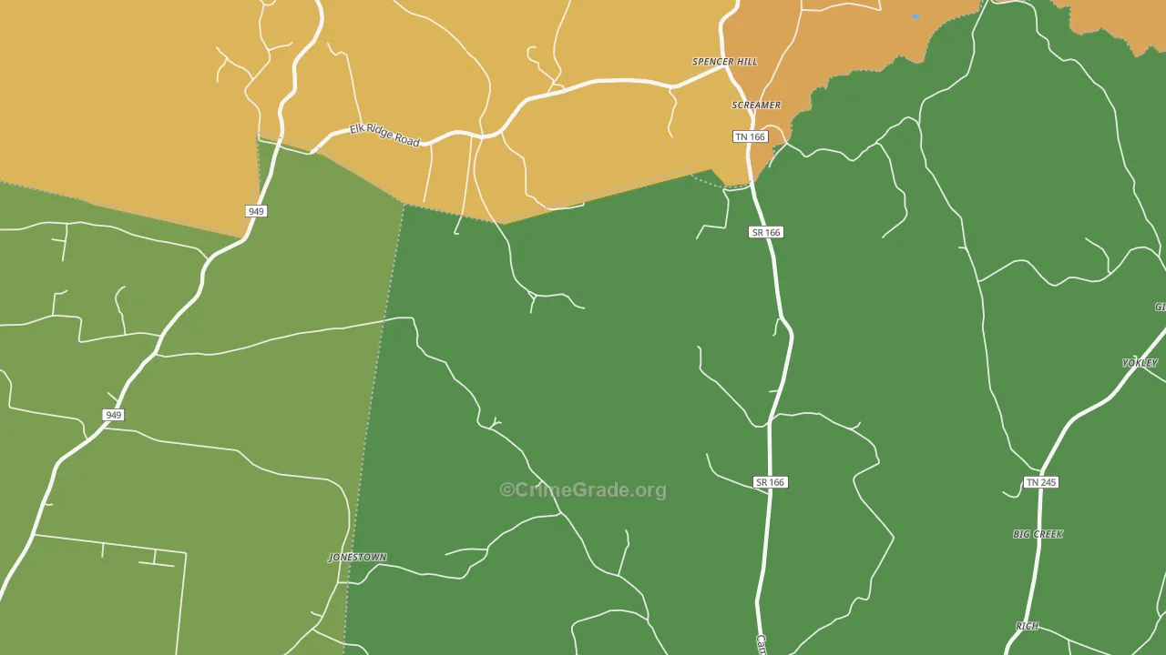 Screamer, TN Map of Robbery Rates