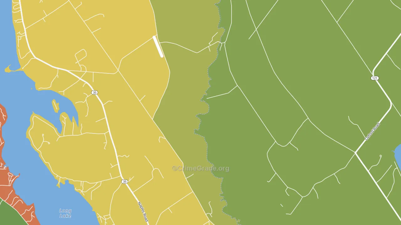 Scribners Mill, ME Map of Robbery Rates