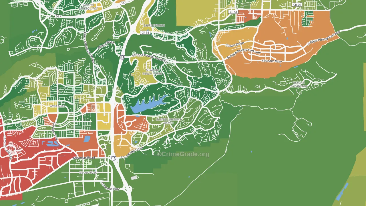 Scripps Ranch, San Diego, CA Map of Robbery Rates