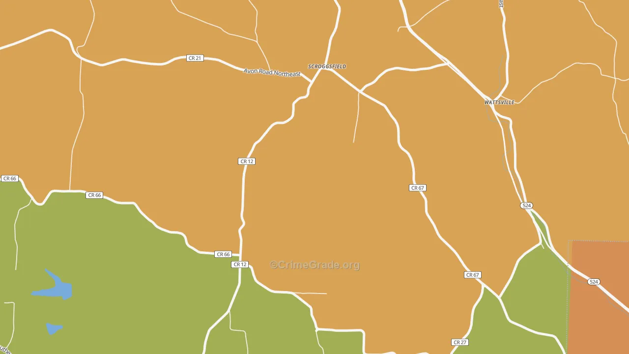 Scroggsfield, OH Map of Robbery Rates