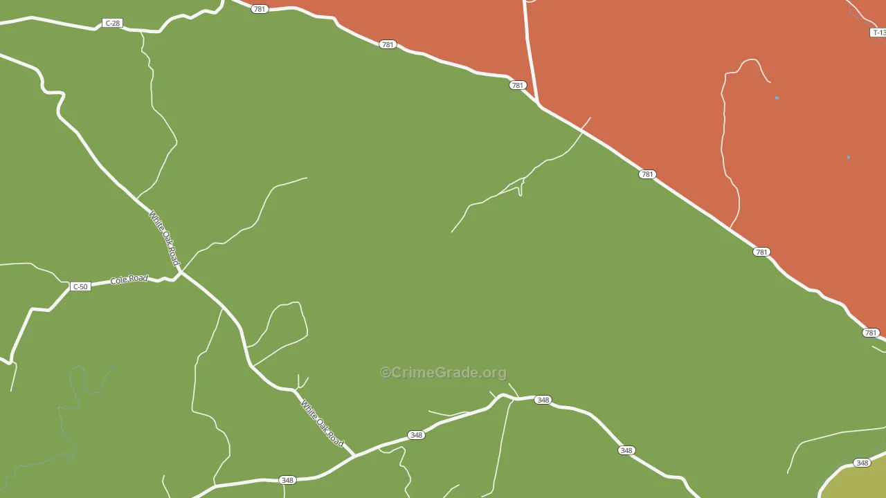 Scrub Ridge, OH Map of Robbery Rates