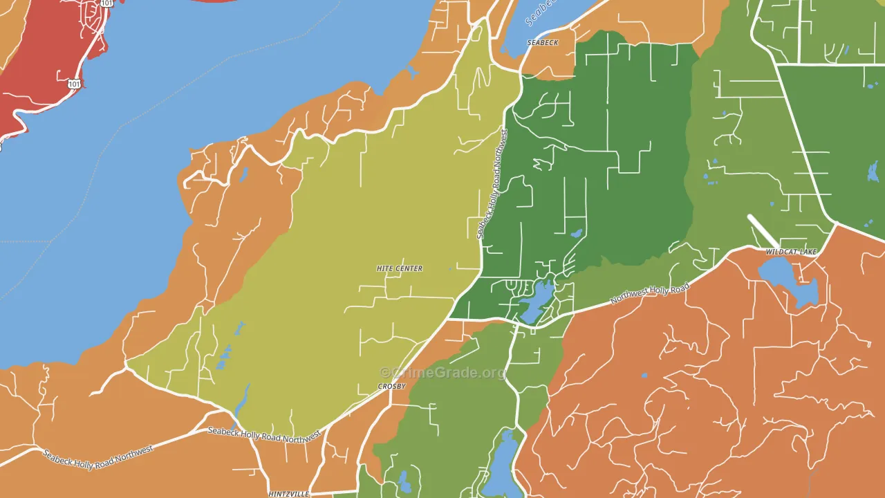 Seabeck, WA Map of Robbery Rates