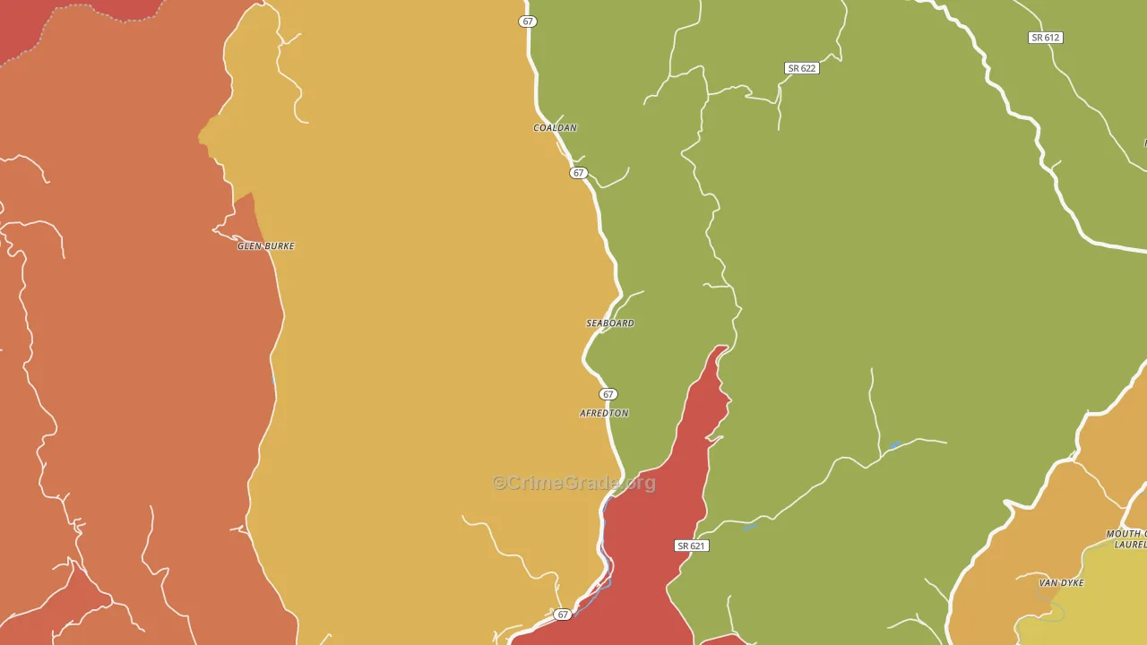 Seaboard, VA Map of Robbery Rates