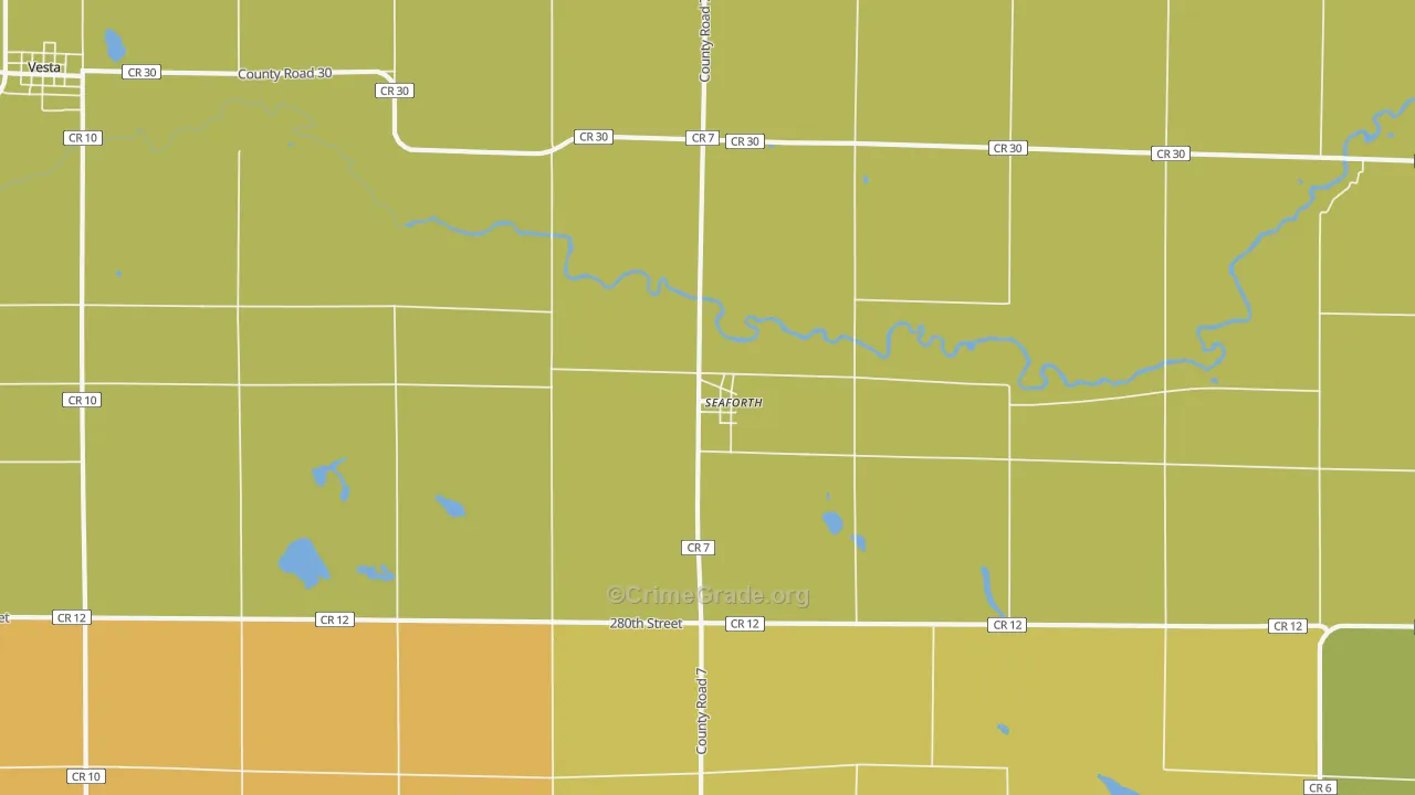 Seaforth, MN Map of Robbery Rates